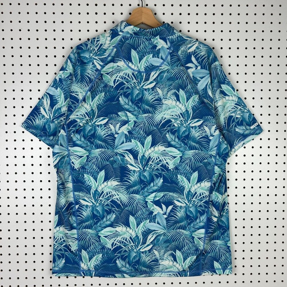 Tommy Bahama Islanzone Large Blue Hawaiian Short Sleeve Button Shirt Performance - Picture 5 of 8